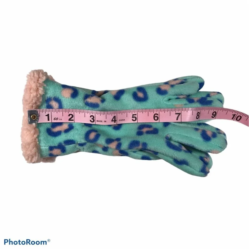 Cat & Jack Girls Size 8-16 Gloves Pink Blue Leopard Print New With Tags